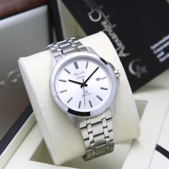✅Original Jam Tangan Pria Alexandre Christie Ac 1017 Ac1017 Silver Original Limited