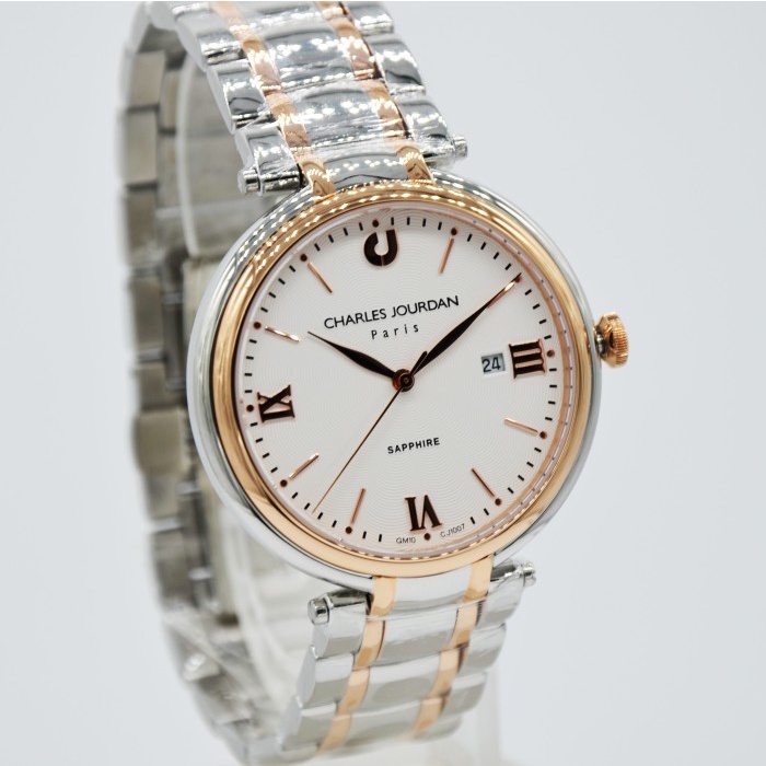 ✅Ori Charles Jourdan Cj1007-1613 - Jam Tangan Pria Original - Silver Rose Limited