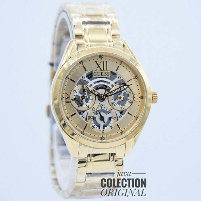 ✅Baru Jam Tangan Wanita Guess Gw0253L2 Clear Cut Gold Original Resmi Terbatas