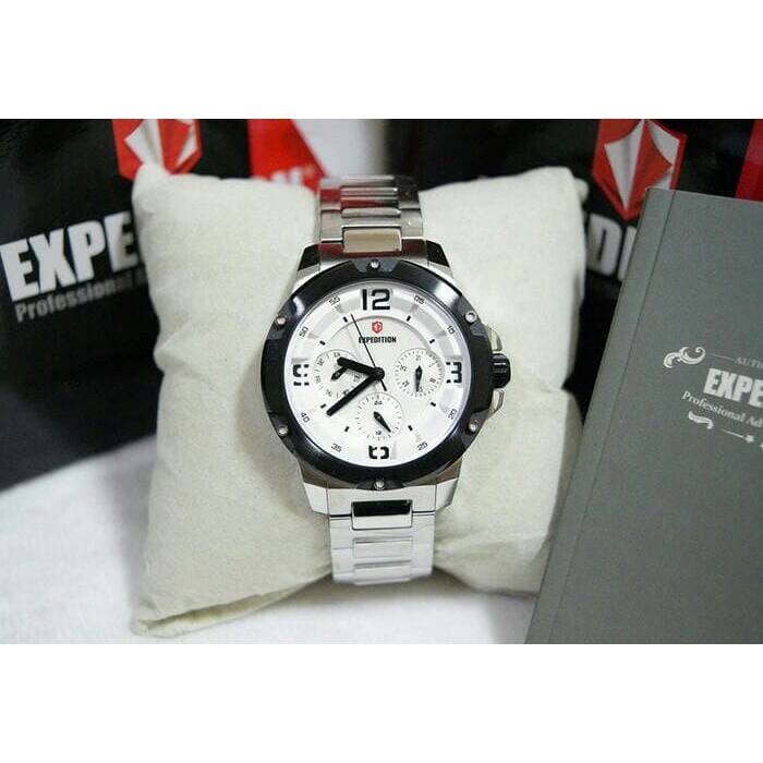 ✅Baru Jam Tangan Jam Tangan Wanita/Cewek Expedition E6698 Silver Ring Black Diskon