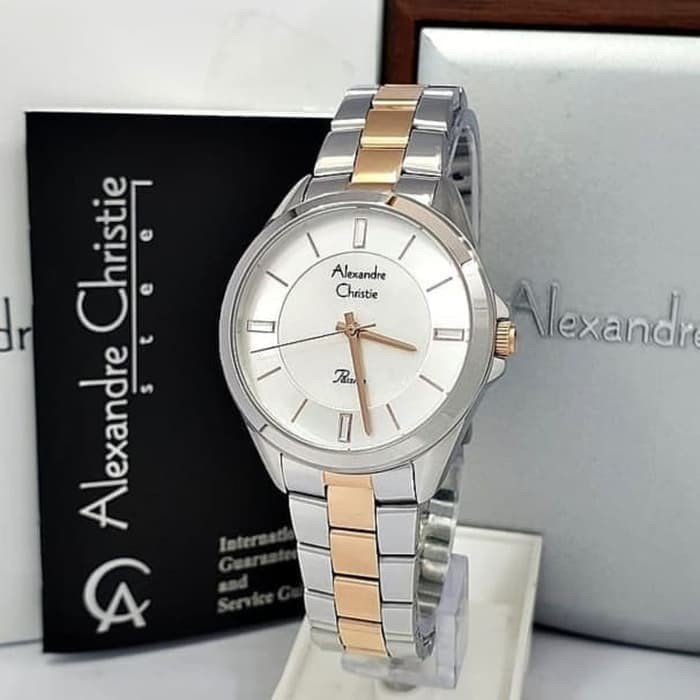 ✅New Ori Jam Tangan Wanita Alexandre Christie Original Ac2816 Silver List Gold Bisa Sameday
