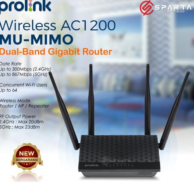 ROUTER PROLINK PRC3801 WIRELESS AC1200 MU-MIMO DUAL BAND New