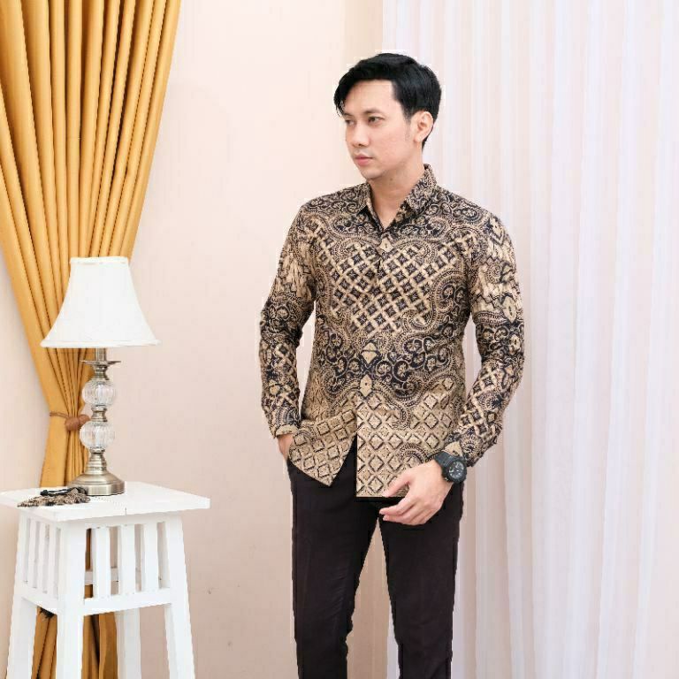 MALL SAYUDHA KEMEJA BATIK PRIA SLIMFIT FUL LAPIS FURING buruan