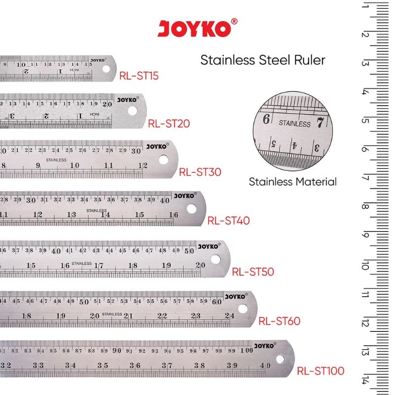 

Joyko Stainless Steel Ruler Penggaris Besi 30 cm