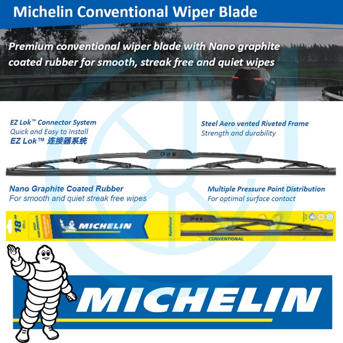 MICHELIN RAINFORCE CONVENTIONAL WIPER FOR FORTUNER 2005 - 2010 star