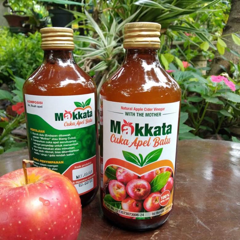 

BISA COD - Cuka Apel Batu Makkata Organic Apple Cider Vinegar 330ml ,.