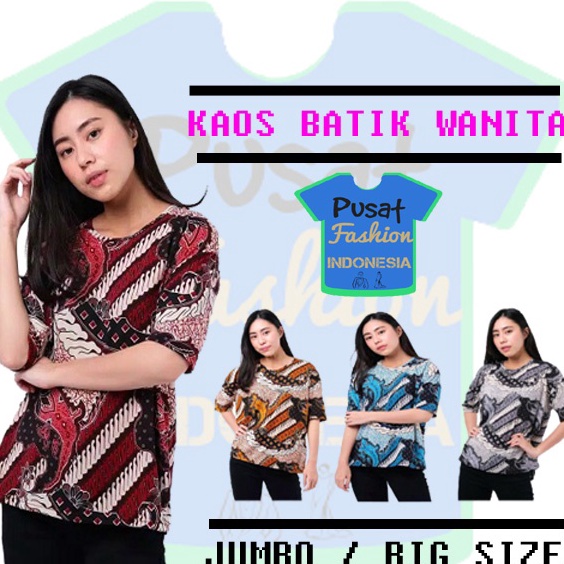 (14V♚➢✽ Kaos Oblong Wanita Baju Murah Atasan Wanita Karet Jumbo Big Size Bahan MissBee Stretch Melar