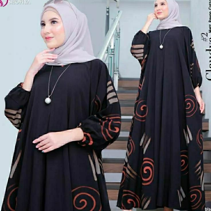 (48U♧(♧ Kaftan Rayon Claudia Kaftan Rayon Twill Jumbo Tebal Premium Busui Motif Batik Kaftan Kondang