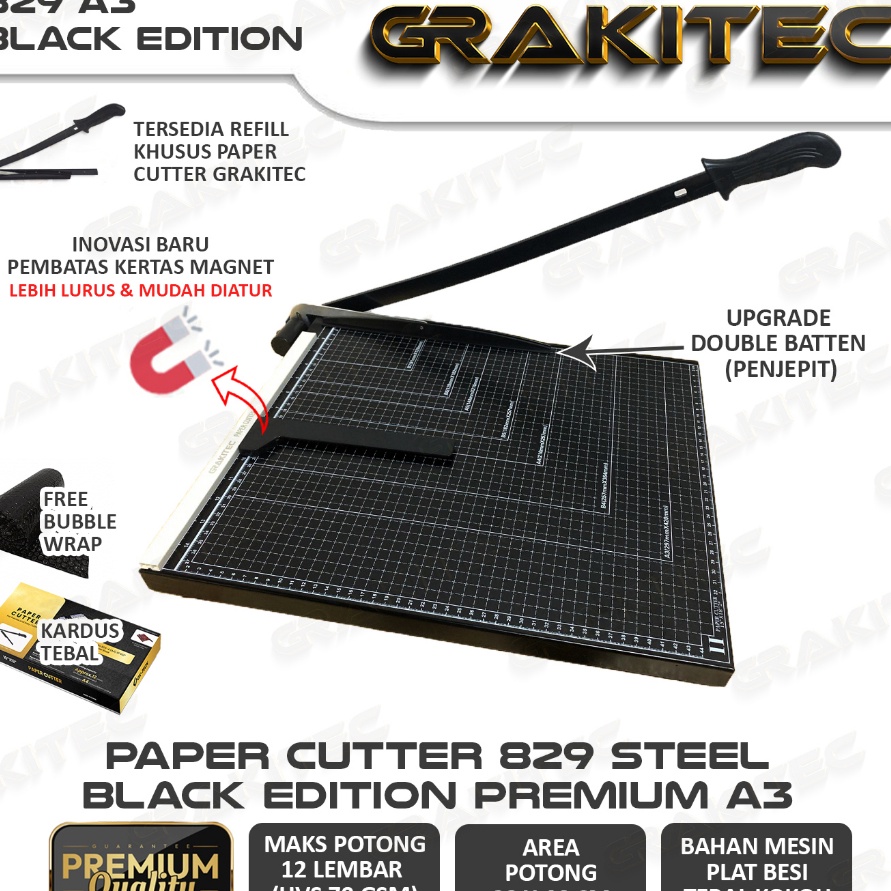 

(A07❣) Paper Cutter A3 Premium Alat Potong Kertas / Mesin Pemotong Kertas Grakitec..