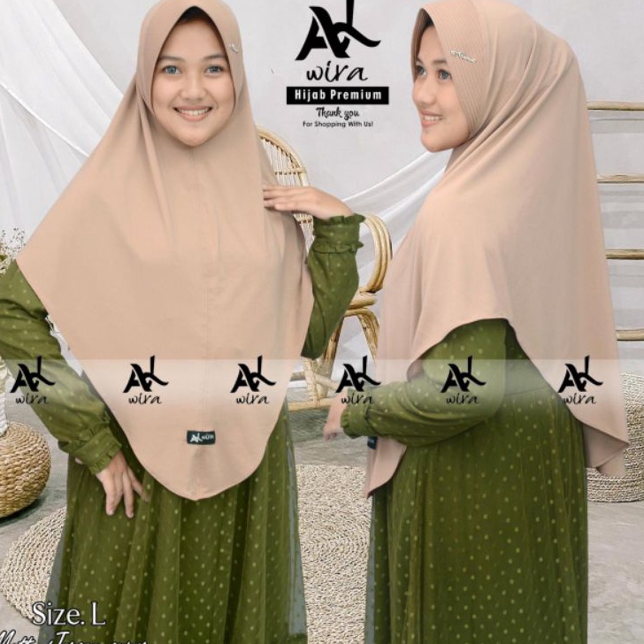 RUSM340 Alwira.outfit jilbab instan size L original by Alwira *
