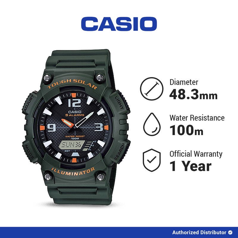 [READY INSTANT] Casio Jam Tangan Pria AQ-S810W-3AVDF Original Analog Green