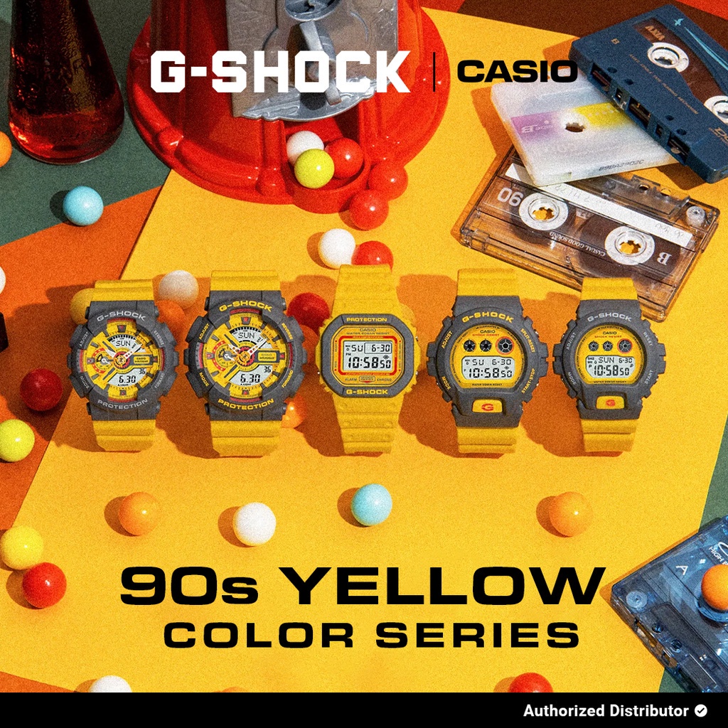 [READY INSTANT] G-Shock 90’s Yellow Color Series Jam Tangan Pria Wanita Digital Analog