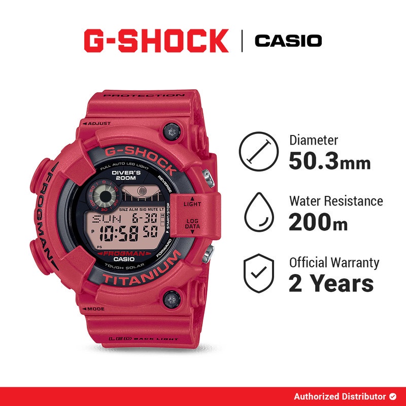 [READY INSTANT] G-Shock Jam Tangan Pria GW-8230NT-4DR Frogman Original Digital Red