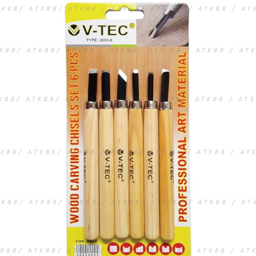 

[A04➸] Pisau Ukir Pahat Kayu Set 6pcs Vtec..