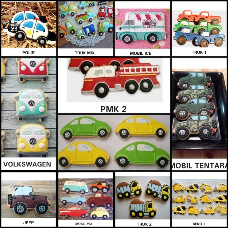 

IHANALICIOUS Butter Cookies tema Kendaraan Mobil Truk Beko Ambulans Bigfoot truck (kukis hias karakter)