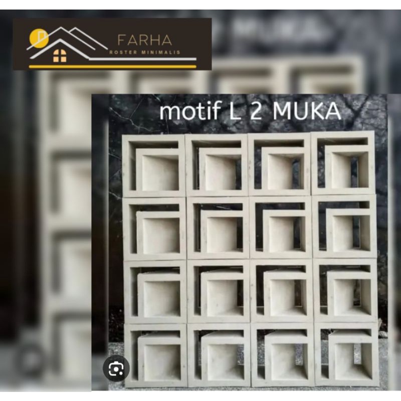 roster beton/loster beton minimalis/loster beton L motif 2 muka