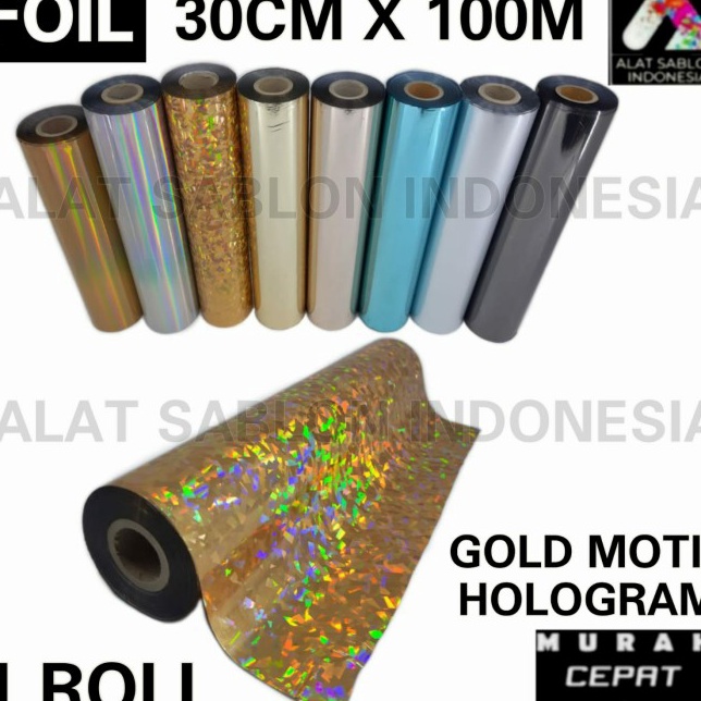 

KERTAS FOIL SABLON PLASTIK FOIL GOLD MOTIF HOLOGRAM ✦ymc❁