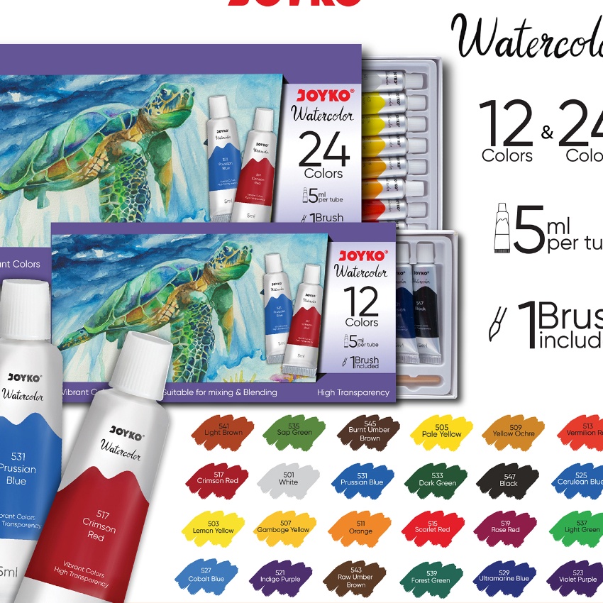 

(P50-✪] Watercolor Set Cat Air Joyko WC-4☼!