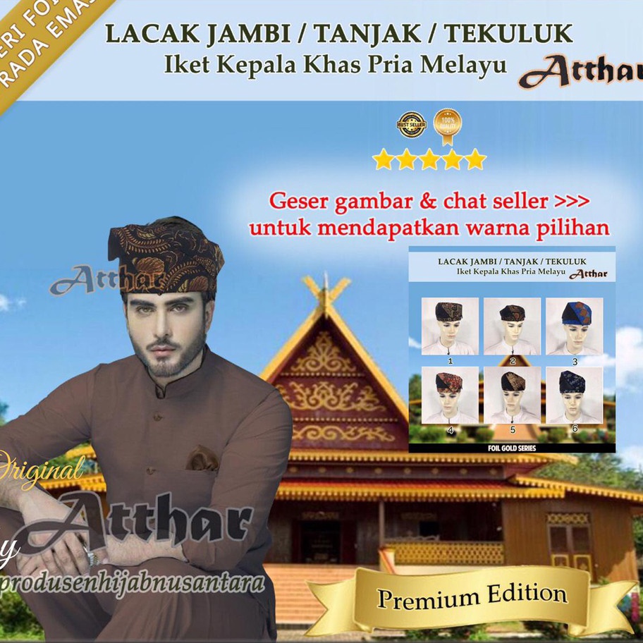[P-4Z☼] Grosir Terlaris Premium Iket Kepala Melayu Lacak Jambi Tanjak Tekuluk Udeng✓..