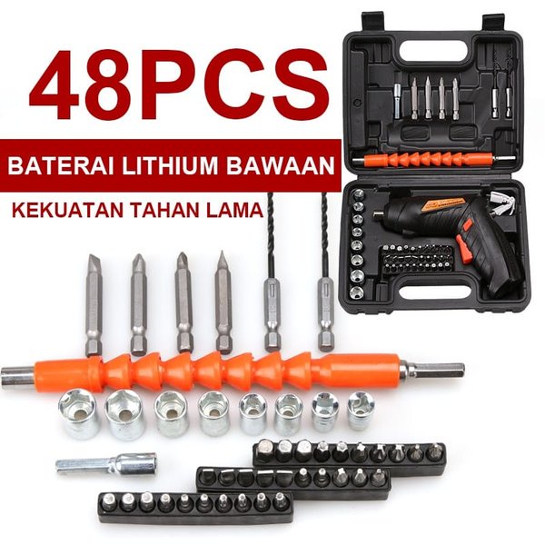 Bor48 - Mesin Bor Baterai Portable Multifungsi Tangan Drill Battery 48 In 1