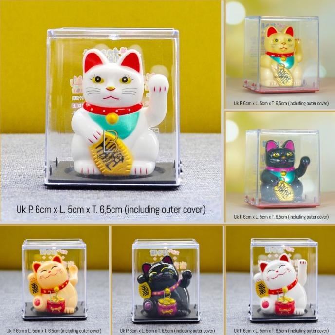 Patung Pajangan Kucing Hoki Rejeki Maneko Neki Tangan Goyang Gerak Mni