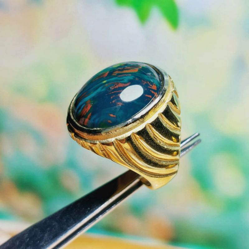 Cincin Batu Natural Pancawarna Klawing