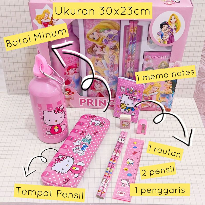

Set Alat Tulis Botol Minum Karakter Anak 8in1 --SP85