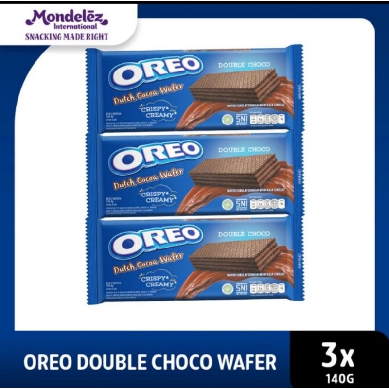 

Oreo Biskuit Choco Wafer 140g (Gramasi aktual -117gr) Paket 3 Pc