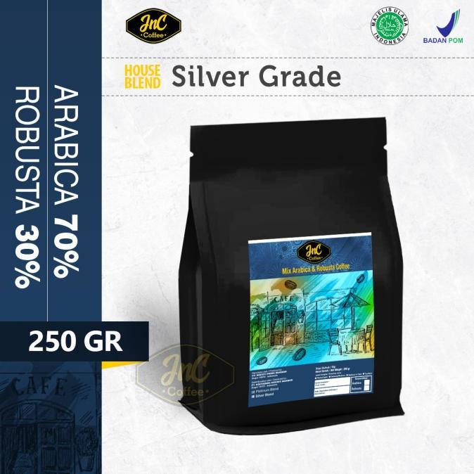 

JnC House Blend Silver Grade 70% Biji Kopi Arabica 30% Robusta 250 Gr