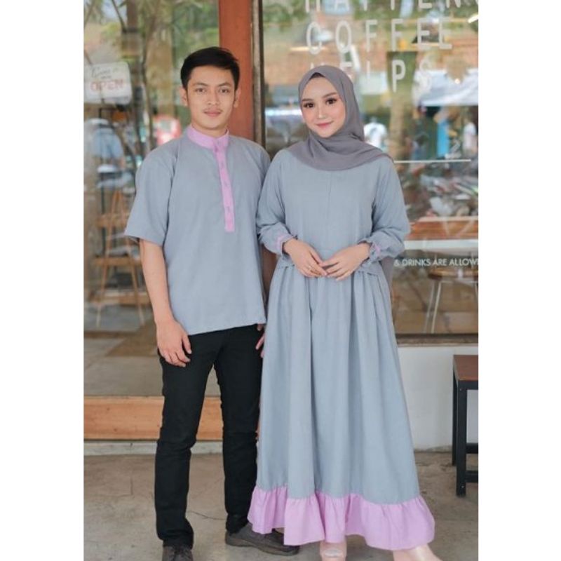 Couple Gamis Pasangan II Baju Couple Syari Pasangan Muslim Family II Gamis Couple Fashion Muslim