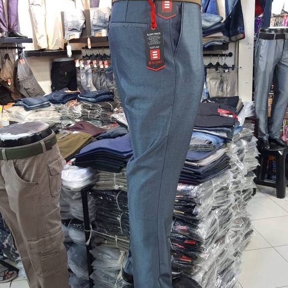 Jual HARGA PROMO celana formal pria mengkilat brand elgint//celana kantor pria formal terlaris//cela