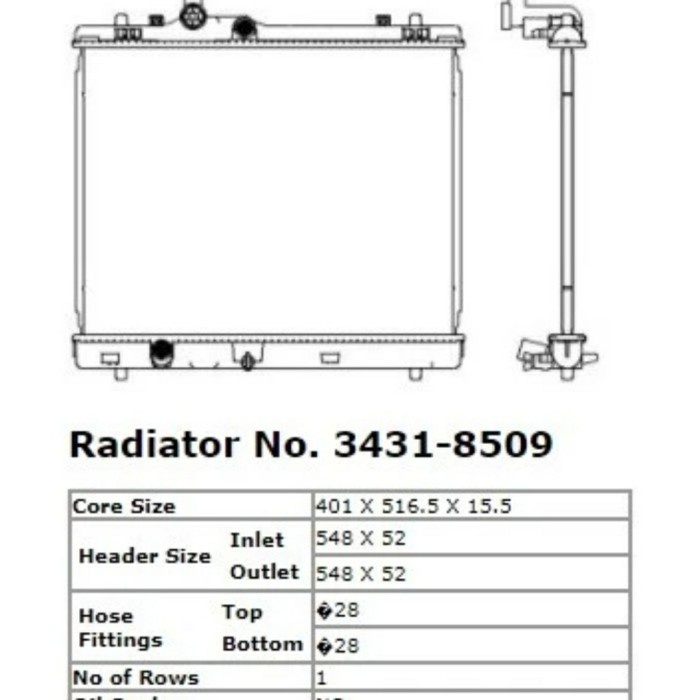 Radiator Ertiga versi MANUAL berkualitas