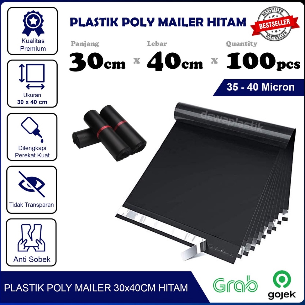 

FKJL2890 Plastik Packaging Poly Mailer Hitam Glossy 30x40 cm Isi 100pcs Amplop Kemasan Polymailer LDPE 35-40 Micron 30 x 40 cm Plastik Packing Isi 100 Pcs Kantong Plastik Olshop 40 Micron 30 x 40cm