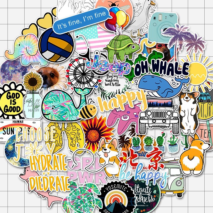 

VNFC7325 STIKER TUMBLR FASHION CUTE STICKER UNTUK LAPTOP HP KULKAS RUMAH sepeda