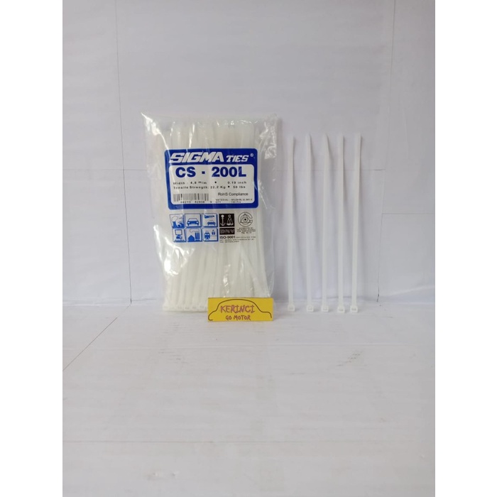

KABEL TIES SIGMA CS 200L LEBAR PUTIH 20cm 1 PACK - KABEL TIS INSULOK BEST DEAL