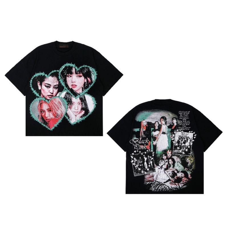 Kaos Black Pink Oversize  Kaos Blackpink Oversize  Tshirt Blackpink Oversize Hitam  Tshirt Black Pin