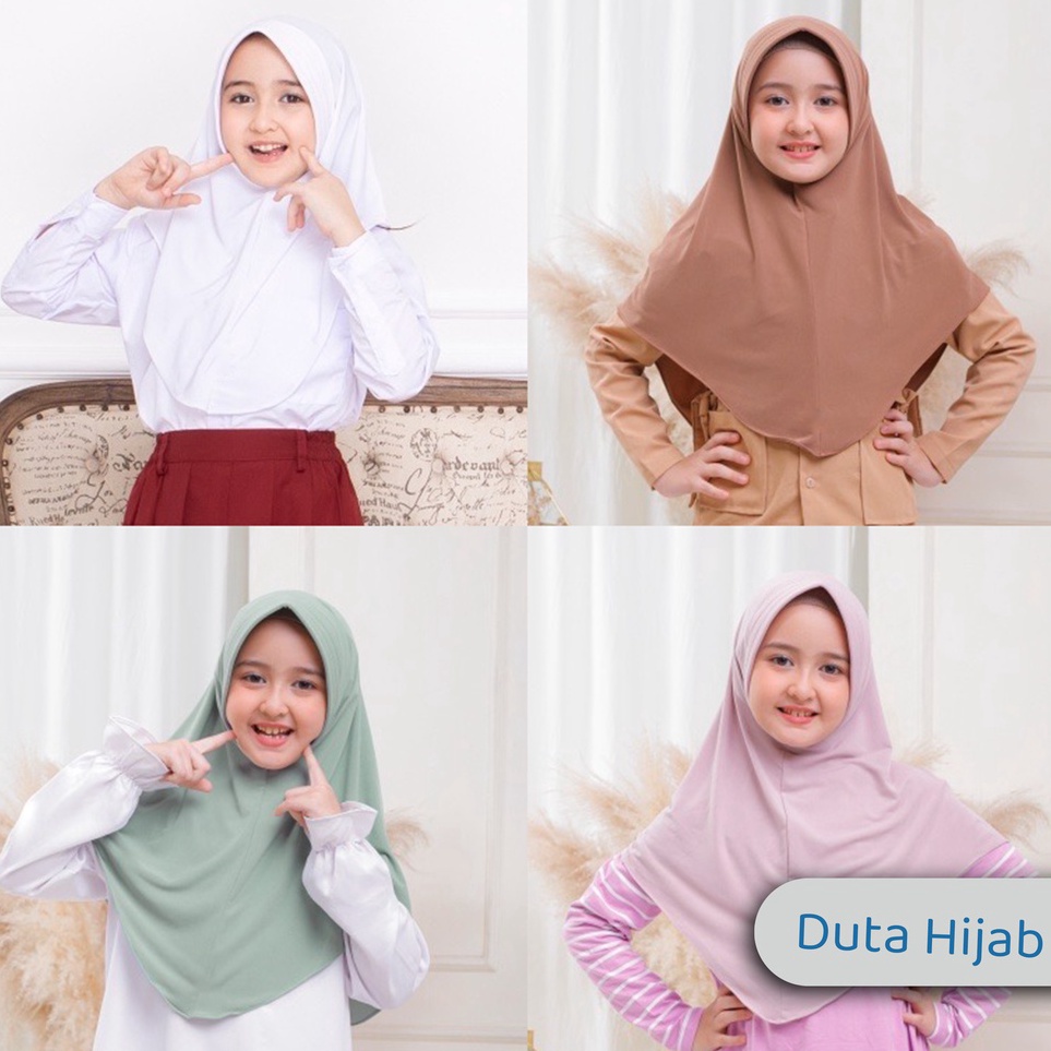 YWLG6769  Jilbab Instan anak Jersey Umur 5 - 10 tahun | Bergo Hamidah Anak Jersey