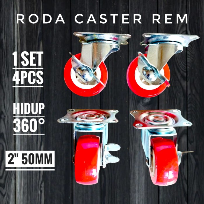 Roda Caster / Roda Koper / Roda Troli 2 Inch Rem