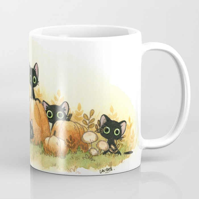 Mug Kopi Kucing Hitam dan Labu