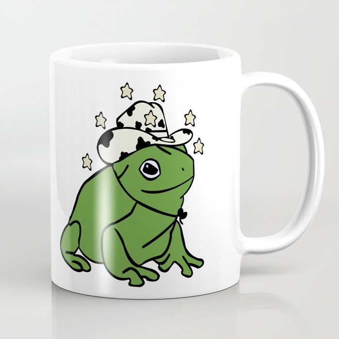 Katak Dengan Mug Kopi Topi Koboi