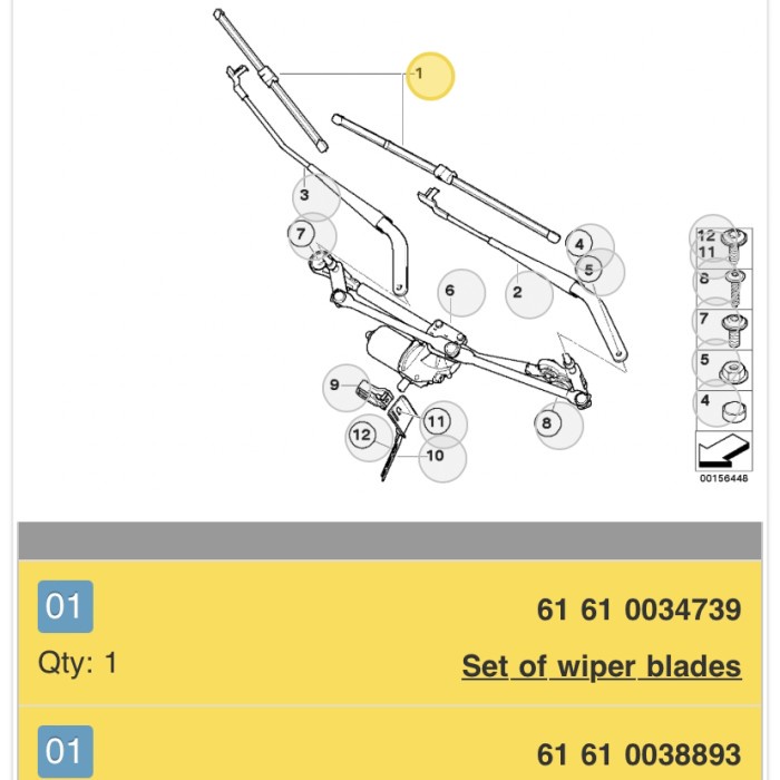Wiper Blade Depan BMW X5 E70 61610034741 termurah