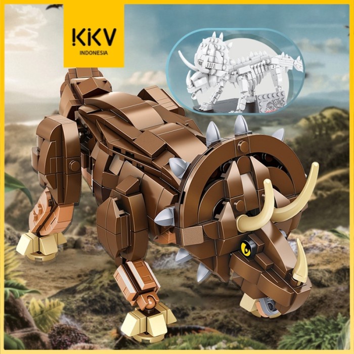 Kkv Mainan Balok Susun Lego Diy Anak Merakit Bongkar Pasang Dinosaurus Ready