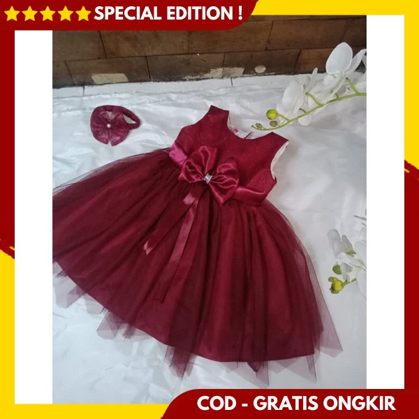 Dress Pesta Natal Tahun Baru Bsju Anak Perempuan Natalan Pakaian Ansk Gereja Gaun Merah Hijau Peremi