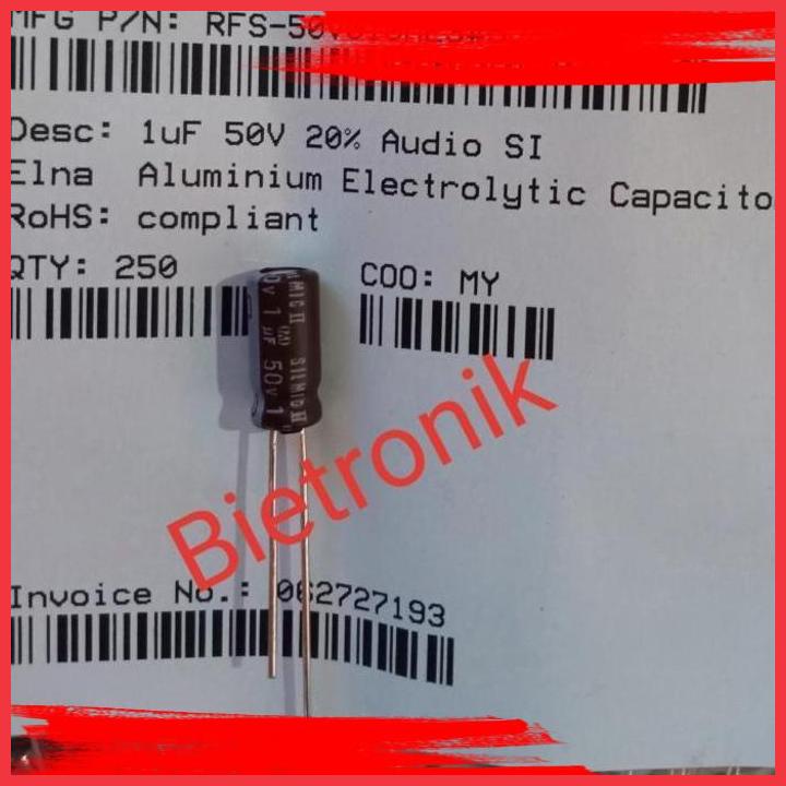 (BIE) KAPASITOR 1UF 50V SILMIC II ORIGINAL ELNA