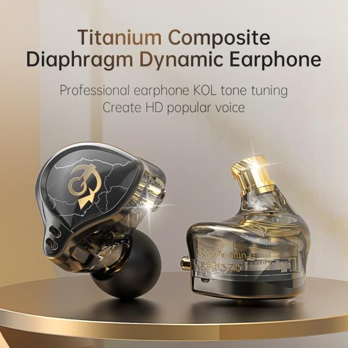 Qkz X Hbb Titanium-Coated Diaphragm Driver Hifi Earphones With Mic