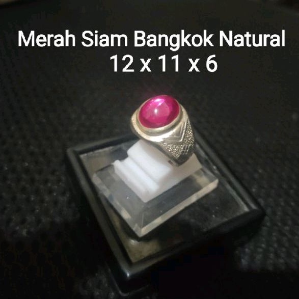 Batu Akik Permata Merah Siam Bangkok Natural Giwang