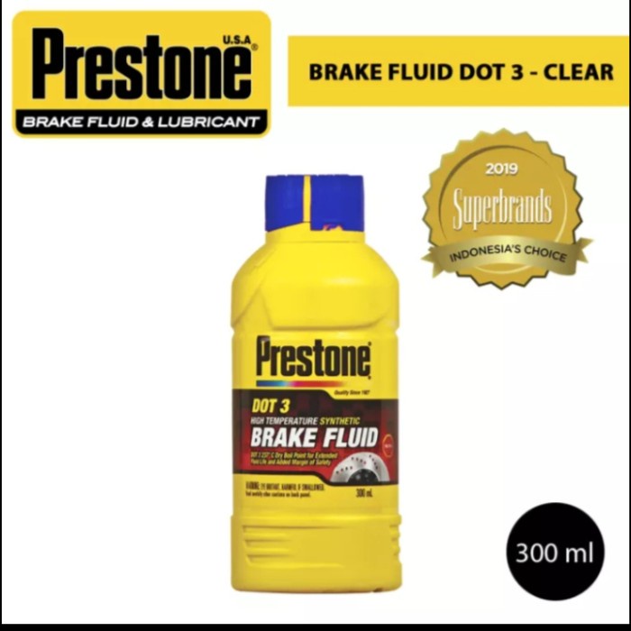 Minyak Rem Brake Fluid DOT3 PRESTONE Synthetic 300mL Merah Bening populer