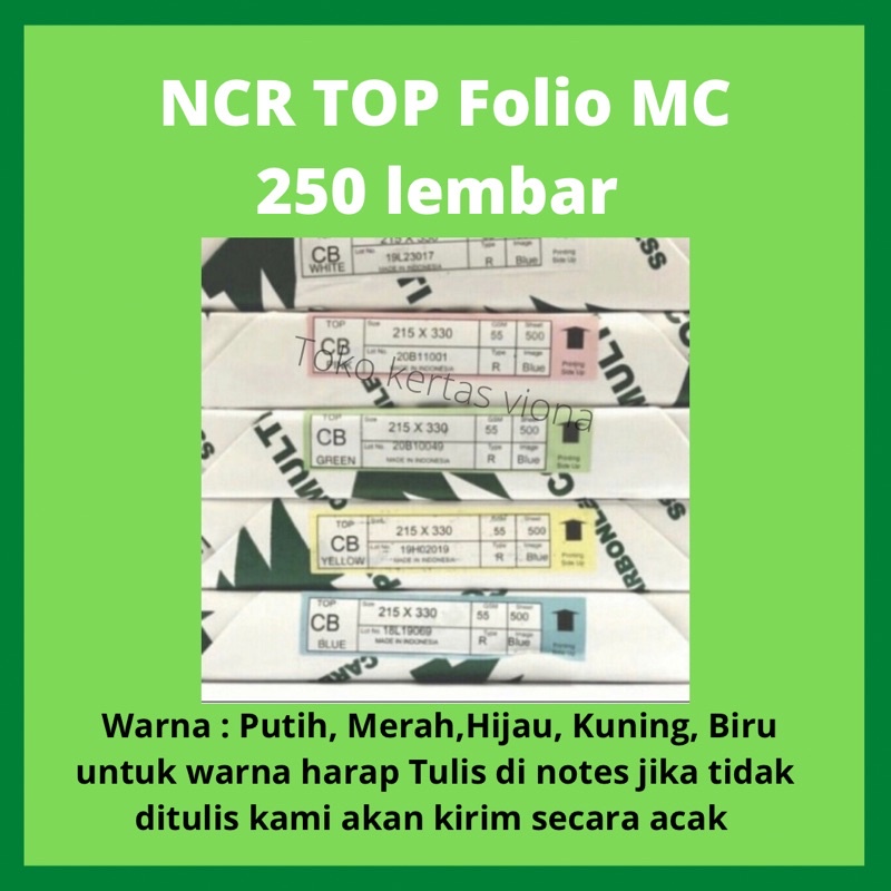 

Kertas Ncr Top Putih Mc Isi 250 Lembar