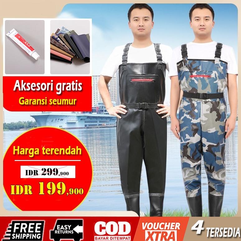 Sepatu Boot Petani Sawah Sepatu Nelayan Panjang Celana Wader Hujan Mancing Penyeberang Dada Anti Air
