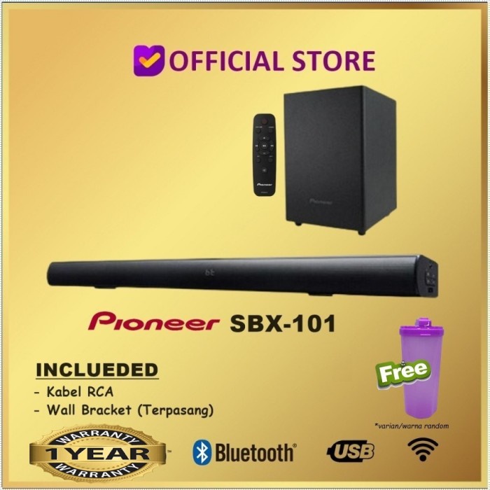 Pioneer Sbx-101 Speaker Bar System Soundbar Subwoofer Sound System